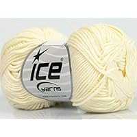 Cream Cotton Bamboo Yarn - 50 Gram, 153 Yards, 2 Weight (Sport, Fine)