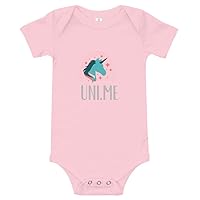 Uni.Me Baby Short Sleeve one Piece with Unicorn Design Pink