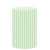 Matcha Green Stripes Round Pedestal Covers for Birthday Party Wedding Baby Shower Bridal Shower Decoration,Plinth Cylinder Cover with Elastic Band za157 Dia36 H75