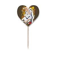 Culture Eighteen Arhats Figure Toothpick Flags Heart Lable Cupcake Picks