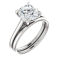 Cubic Zirconia Round Shape 925 Sterling Silver Ring (Ring Size: 8)