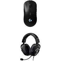 Logitech G Pro X Gaming Headset with Blue VO!CE Technology Bundle Pro Wireless Gaming Mouse with Esports Grade Performance