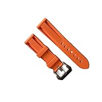 Ewatchparts 24MM SILICONE RUBBER WATCH BAND COMPATIBLE WITH PAM 44MM PANERAI LUMINOR RADIOMIR ORANGE