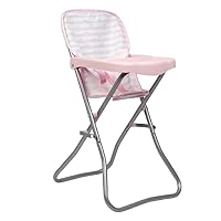 Adora Durable Pastel Pink Hearts Baby Doll High Chair 20.5” Suits Most Stuffed Animals, Plush Toys, and Dolls up to 16 inches for Ages 3 and Up