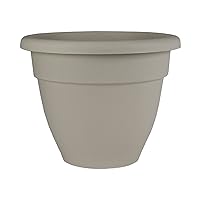 The HC Companies 12 Inch Caribbean Planter - Lightweight Indoor Outdoor Plastic Plant Pot for Herbs and Flowers, Cottage Stone