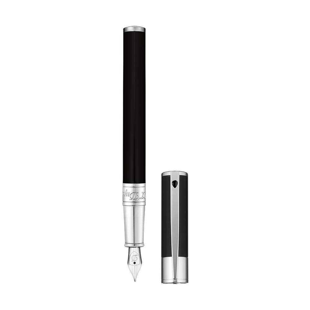 S.T. Dupont D-Initial Fountain Pen Black/Chrome,D-260203