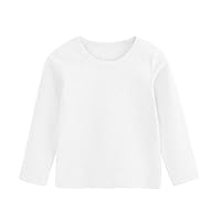 Toddler Baby Boy Girl Basic Solid Plain Organic Cotton T Shirts Tops Long Sleeve Tee Shirt Girls Clothes