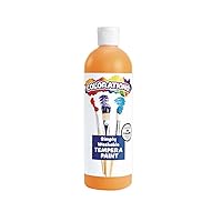 Colorations Washable Tempera Paint, 16 fl oz, Cantaloupe, Non Toxic, Vibrant, Bold, Kids Paint, Craft, Hobby, Fun, Art Supplies