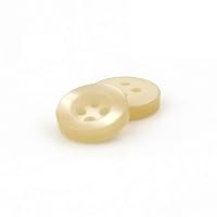 50Pcs of Multicolor Wide Edge Resin Button - Hand Sewing DIY Pearlescent Button - Replacement Button for Shirts Cotton Jackets Beige 9mm X 50Pcs