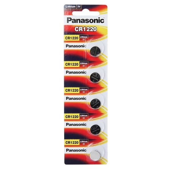 Panasonic CR1220 3 Volt Lithium Coin Battery (5 Batteries)
