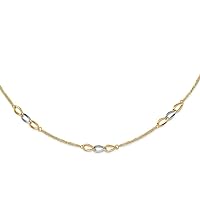 7.53mm 14k Two tone Gold Polished With .25 In Ext. Fancy Link Necklace 31.5 Inch Jewelry Gifts for Women