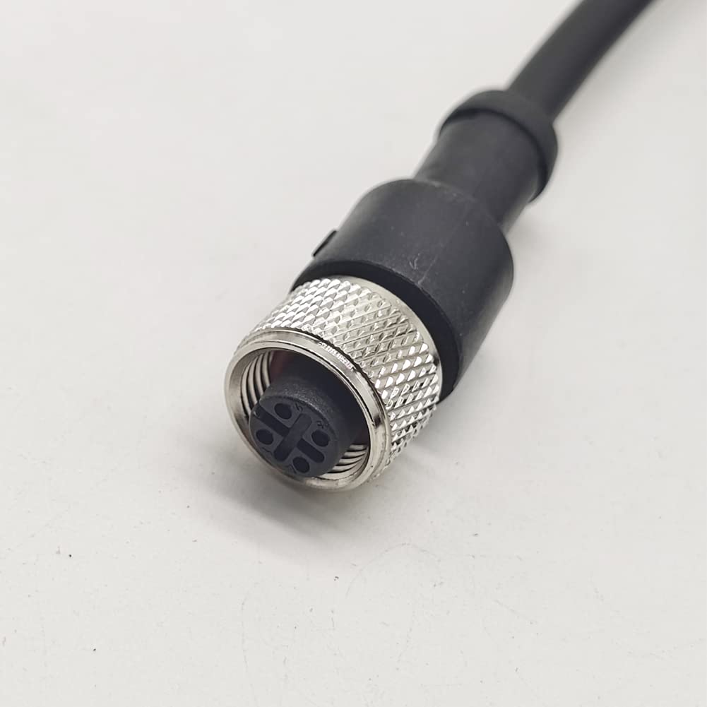 FOWIUNYE M12 4 Pins Male to Female Connector Cable, A Code Straight Molding Cable Female to Male Aviation Sensor Electrical PVC Cable 250V 4A AC/DC Industrial Molded Cable 2M AWG22（2 Meter）