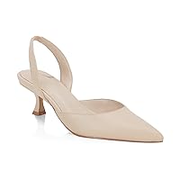 Juliet Holy Womens Pumps Shoes Pointed Toe Slip on Slingback Elastic Strap Classic Kitten Heels