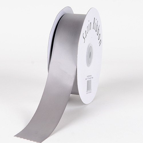 BBCrafts Silver Satin Ribbon Single Face 1-1/2 inch 50 Yards