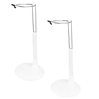 Doll Stand for 9.8inch Dolls 2Pcs Adjustable Universal Doll Holder Stand Scratchproof Stable Action Figure Stands Doll Accessories, White 2 Pieces Doll Stands.