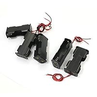 5 Pcs Double Layers Battery Holder Case for 2 x 1.5V AA w Wire Leads BE2AA