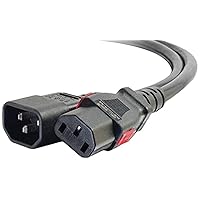 C2G Power Cord, Long Extension Cord, Power Extension Cord, Locking Power Cord, 10A, 250V, Black, 10 Feet (3.04 Meters), Cables to Go 10361