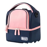 Breast Milk Cooler Bag & Lunch Bag, Multipurpose Bottle Organizer, Insulated Baby Bottle Bag for Daycare/powder blue