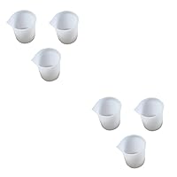 6 Pcs Measuring Tools Measuring Cups Clear Graduated Beakers Crystal Epoxy White Scale
