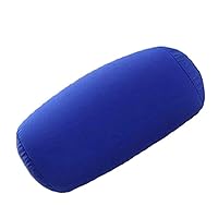 Throw Pillow Microbead Cushion Roll Pillow Bolster Lumbar Round Neck Support for Travel Sleeping Bath Bed Yoga Blue