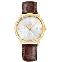 Omega De Ville Silver Dial Automatic 18K Yellow Gold Diamond Men's Watch 42453402152001