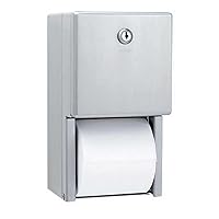 BOBRICK 2888 ClassicSeries Stainless Steel Surface-Mounted Multi-Roll Toilet Tissue Dispenser, Satin Finish, 5-15/16