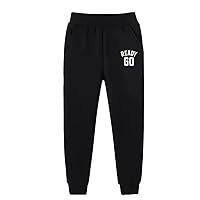 YiZYiF Boys' Girls' Jogger Sweatpants Solid Color Elastic Waistband Legging with Pockets Active Athletic Workout Pant