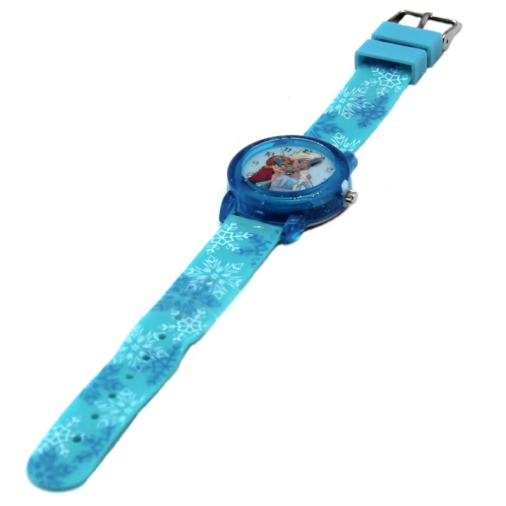 Disney Frozen Kid's Digital Watch with Elsa and Anna on The Dial, Blue Casing, Comfortable Strap, Easy to Buckle