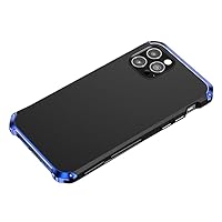 Case for iPhone 15 Pro Max/15 Pro/15 Plus/15, Metal Frame Phone Cover with Screen Camera Protection Liquid Silicone Anti-Fall Case,Blue,15 Pro 6.1''