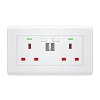 Wifi Wall Outlet 13A Divided Control 2 In Wall Socket With Usb Interface Smart Standard Wall Socket British Socket