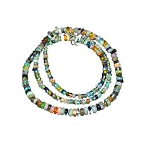35.35CT Smooth Opal Beaded Necklace, Opal Beaded Strand, Gift For Her, October Birthstone Jewelry