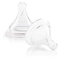 Joovy Boob Nipples with Elongated Shape to Mimic Mom and Available in 5 Flows Including X-Cut Extra Fast Flow for Thicker Foods - Compatible with Joovy Boob Bottle Line (Clear, Stage 3, 2 Count)