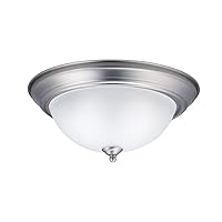 Kichler 8112NI Flush Mount Round Glass Ceiling Lighting, Brushed Nickel 2-Light (14