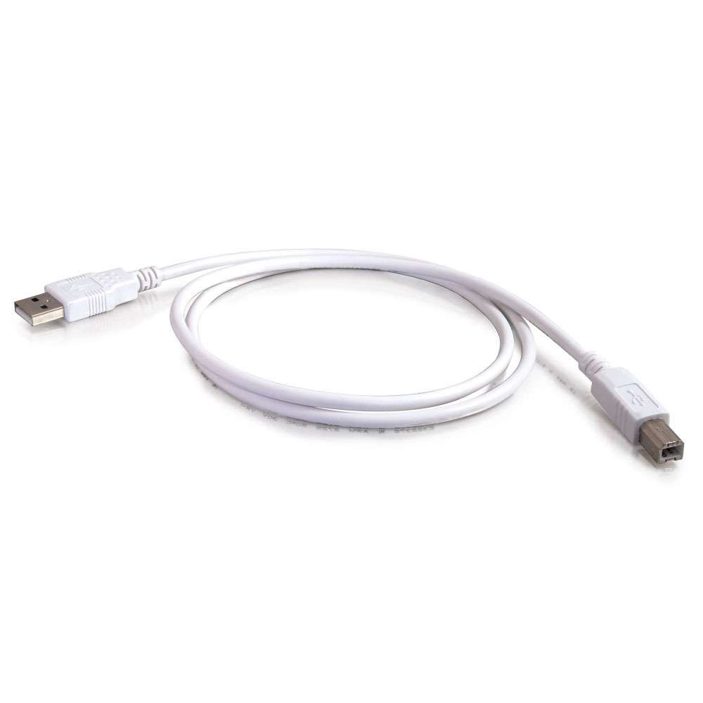 C2G 13400 USB 2.0 A to B USB Cable, 9.84 Feet (3 Meters), White