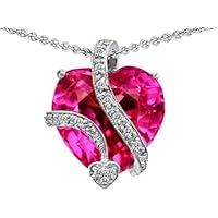 Sterling Silver 15mm Large Heart Pendant Necklace