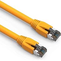 Nippon Labs Cat8 RJ45 7FT Ethernet Patch Internet Network LAN Cable, Indoor/Outdoor, 24AWG Shielded Latest 40Gbps 2000Mhz, Weatherproof S/FTP for Router, PS4, PS5, Xbox, PoE, Switch, Modem (Yellow)