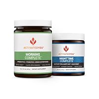 ACTIVATEDYOU Morning Complete Daily Wellness Drink (Apple Cinnamon) Nighttime Complete (Raspberry Lemonade) with Prebiotics, Probiotics, and Green Superfoods, 30 Servings