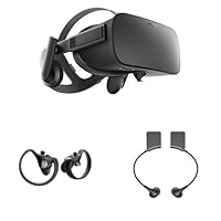 Oculus Rift Virtual Reality headset + Oculus Touch Controllers + Oculus Rift Earphones Bundle [Old Version]