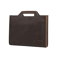 Men Crazy Horse Leather Briefcase Vintage Handbag Messenger Bags Laptop Shoulder Bag Office Work Bag