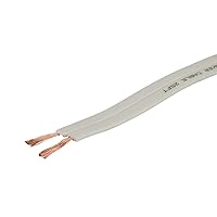 Monoprice Pure Copper Flat Speaker Wire - CL2 in Wall Rated, Jacketed in PVC Material, 16AWG, 100 Feet