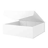 JINGUAN Extra Large Gift Box with Lids 16.3x14.2x5 Inches, White Gift Box Large, Bridesmaid Box, Magnetic Gift Box for Clothes and Large Gifts (Matte White)