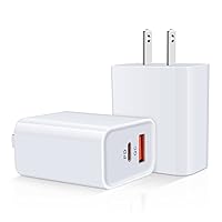 USB C Power Adapter, 2-Pack 20W Dual Port Type C Wall Charger Block Fast Charging for iPhone 15 Pro Max/15 Pro/15 Plus/15/14/13/12/11/Pro/Max/SE/XS, Google Pixel 8/7a/6 Pro, Samsung Galaxy A14 5G A54