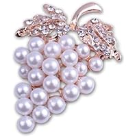 Grapes Shape Brooch Crystal Imitation Pearl Brooch Alloy Corsage Jewelry Accessories Nice Processing
