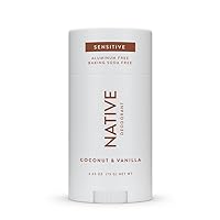 Native Sensitive Deodorant Contains Naturally Derived Ingredients, 72 Hour Odor Control | Deodorant for Women & Men, Aluminum Free with Baking Soda, Coconut Oil and Shea Butter | Coconut & Vanilla