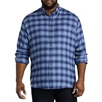 Harbor Bay by DXL Men's Big and Tall Tonal Plaid Flannel Sport Shirt