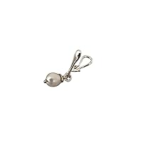 1 pcs Sterling silver Faux piercing with natural pearl Handmade