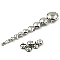 100PCS 4 Claw Round Dome Rivets Spike Studs Spots Nailhead Punk Rock DIY Leather Craft,Silver,3mm
