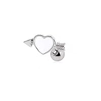 Arrow Through Your Heart Cartilage Earring 316L Surgical Steel