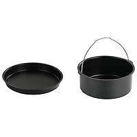Pizza Pan Cake Barrel Air Fryer Non-Stick Steel Baking Accessories 6inch for Home Kitchen Resturant 2PCS Cake Pan