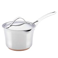 Anolon 77448 Nouvelle Stainless Steel Sauce Pan/Saucepan with Straining and Lid, 3.5 Quart, Silver